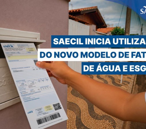 SAECIL INICIA UTILIZAÇÃO DO NOVO MODELO DE FATURA DE ÁGUA E ESGOTO}