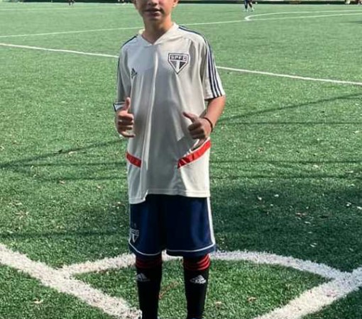 Davi, atleta lemense em avaliação no Centro de Treinamento de Cotia}