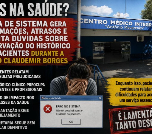 CAOS NA SAÚDE? TROCA DE SISTEMA GERA RECLAMAÇÕES, ATRASOS E LEVANTA DÚVIDAS SOBRE PRESERVAÇÃO DO HISTÓRICO DOS PACIENTES DURANTE A GESTÃO CLAUDEMIR BORGES}