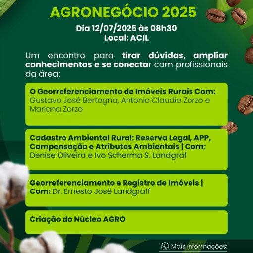 A ACIL E OS COORDENADORES DO NÚCLEO AGRO WILLIAM RAMOS DA ROCHA, DAVID LOURENÇO E MARCUS JUSTIN CONVIDAM}