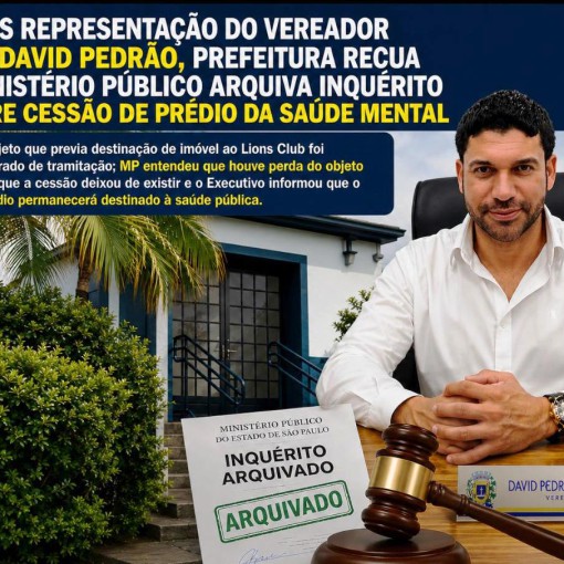 APÓS REPRESENTAÇÃO DO VEREADOR DR. DAVID PEDRÃO, PREFEITURA RECUA E MINISTÉRIO PÚBLICO ARQUIVA INQUÉRITO SOBRE CESSÃO DE PRÉDIO DA SAÚDE MENTAL