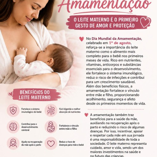 DIA MUNDIAL DA AMAMENTAÇÃO: O LEITE MATERNO É O PRIMEIRO GESTO DE AMOR E PROTEÇÃO}