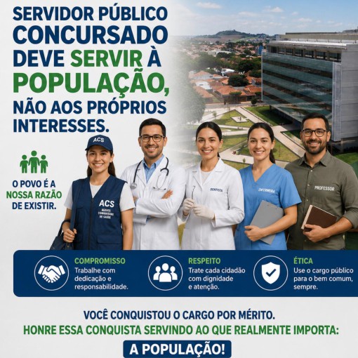 SERVIDOR PÚBLICO CONCURSADO DEVE SERVIR À POPULAÇÃO, NÃO AOS PRÓPRIOS INTERESSES