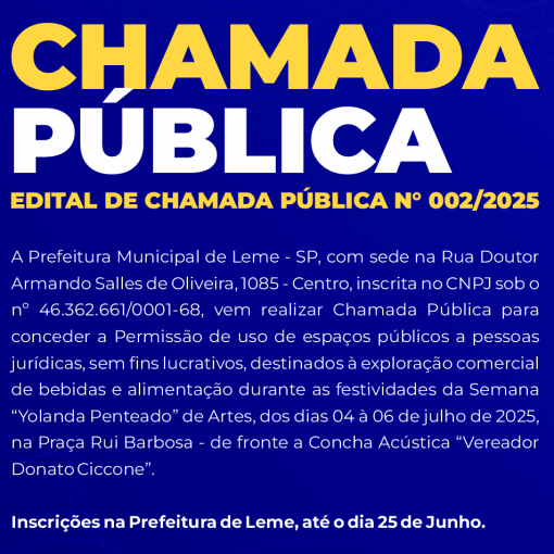 CHAMADA PÚBLICA CULTURA 002/2025}