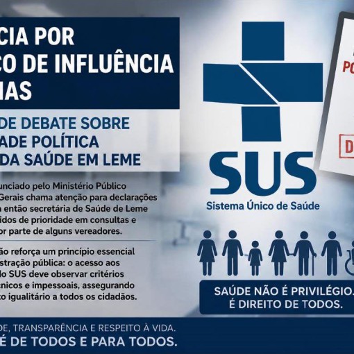 DENÚNCIA POR TRÁFICO DE INFLUÊNCIA EM MINAS REACENDE DEBATE SOBRE PRIORIDADE POLÍTICA NA FILA DA SAÚDE EM LEME