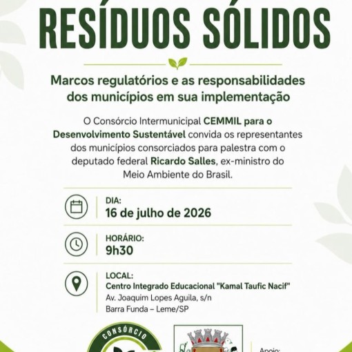 CEMMIL PROMOVE PALESTRA SOBRE GESTÃO DE RESÍDUOS SÓLIDOS E RESPONSABILIDADES DOS MUNICÍPIOS}