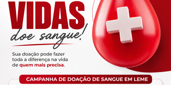 QUINTA ETAPA DO CALENDÁRIO DE DOAÇÃO DE SANGUE SERÁ NO DIA 21 DE OUTUBRO DE 2026