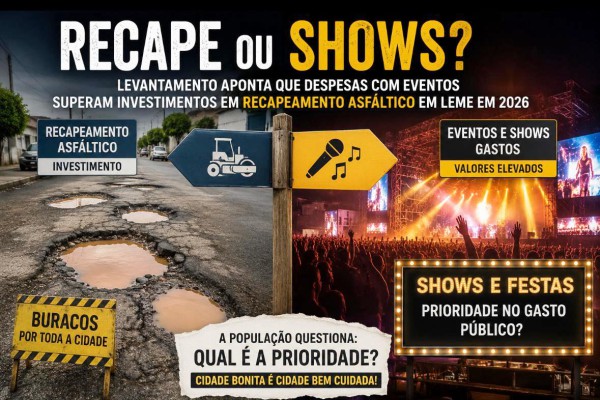 RECAPE OU SHOWS? LEVANTAMENTO APONTA QUE DESPESAS COM EVENTOS NA GESTÃO CLAUDEMIR BORGES SUPERAM INVESTIMENTOS EM RECAPEAMENTO ASFÁLTICO EM LEME EM 2026}