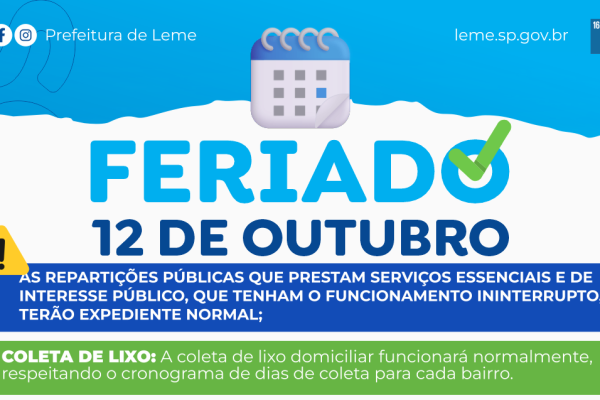 FERIADO NACIONAL NAS REPARTIÇÕES PÚBLICAS MUNICIPAIS NO DIA 12 DE OUTUBRO DE 2026}