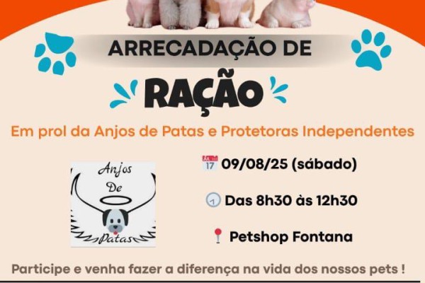 “DOE AMOR EM FORMA DE RAÇÃO” – CAMPANHA SOLIDÁRIA PELOS ANJOS DE PATAS E PROTETORAS INDEPENDENTES}