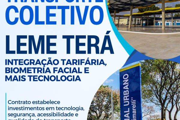 TRANSPORTE COLETIVO DE LEME TERÁ INTEGRAÇÃO TARIFÁRIA, BIOMETRIA FACIAL E MAIS TECNOLOGIA}