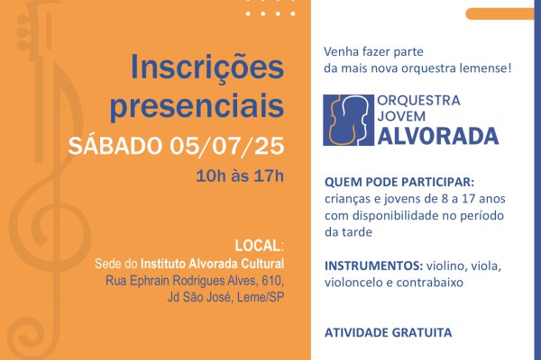 VEM AÍ A ORQUESTRA JOVEM ALVORADA}