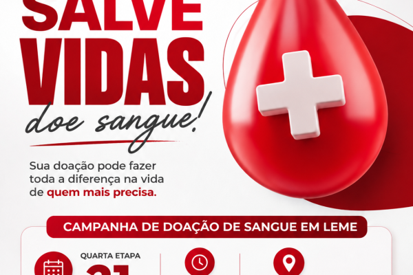 QUINTA ETAPA DO CALENDÁRIO DE DOAÇÃO DE SANGUE SERÁ NO DIA 21 DE OUTUBRO DE 2026}