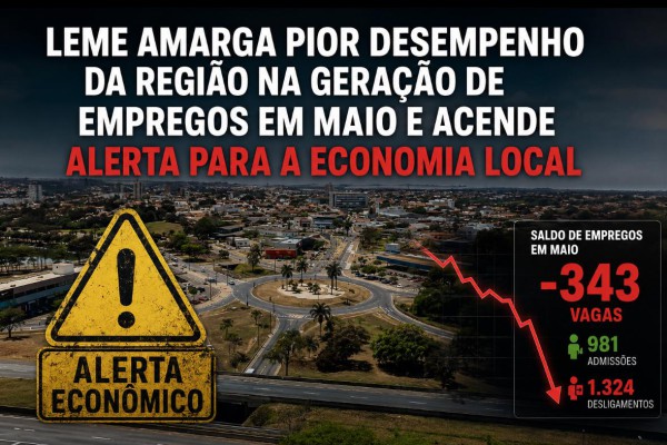 LEME AMARGA PIOR DESEMPENHO DA REGIÃO NA GERAÇÃO DE EMPREGOS EM MAIO E ACENDE ALERTA PARA A ECONOMIA LOCAL}