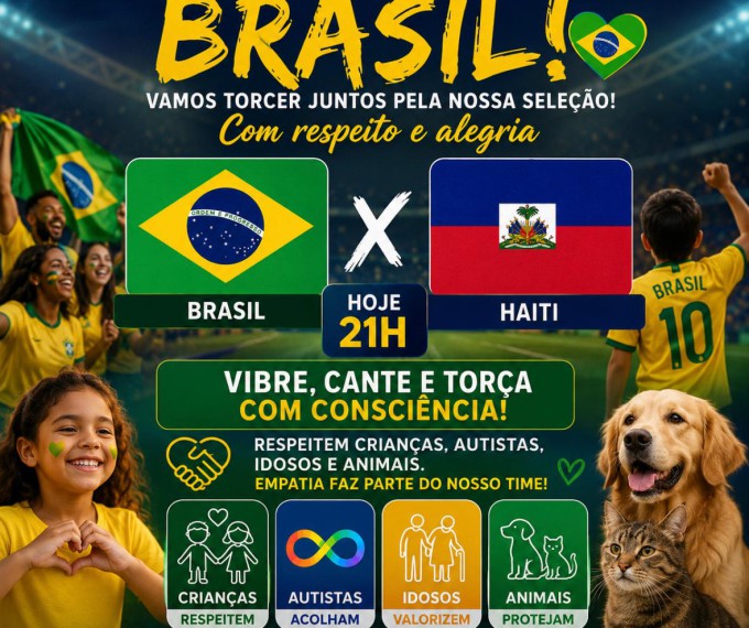BRASIL EM CAMPO: TORCIDA SIM, FOGOS NÃO