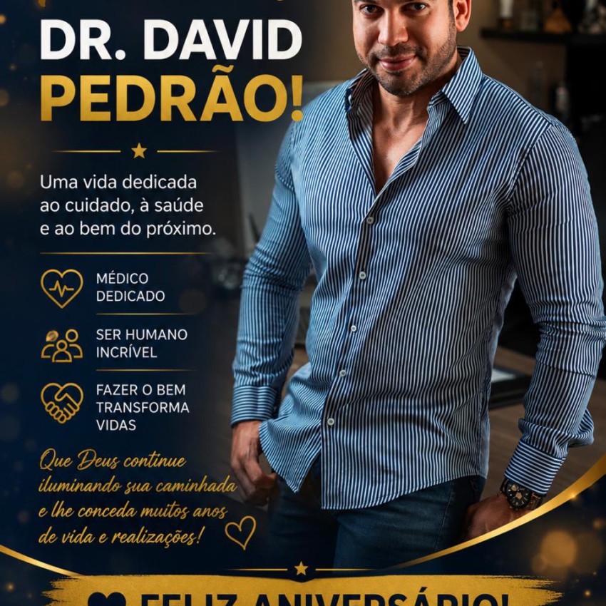PARABÉNS, DR. DAVID PEDRÃO! UMA VIDA DEDICADA AO CUIDADO E AO PRÓXIMO