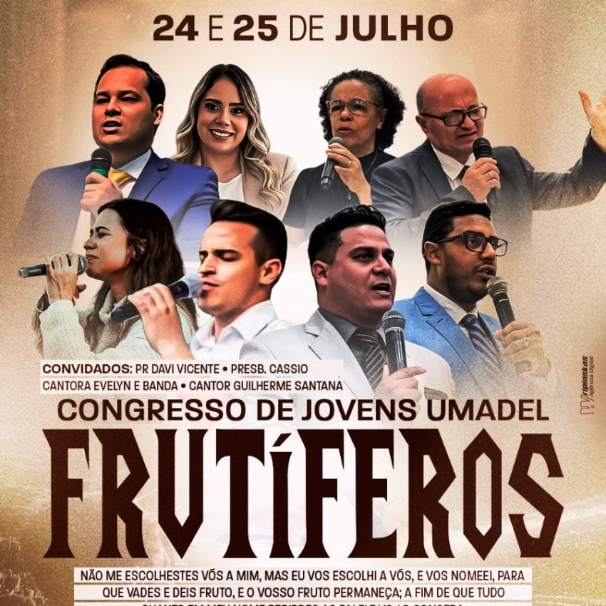 CONGRESSO DE JOVENS UMADEL 2026 “FRUTÍFEROS” ACONTECE NOS DIAS 24 E 25 DE JULHO EM LEME