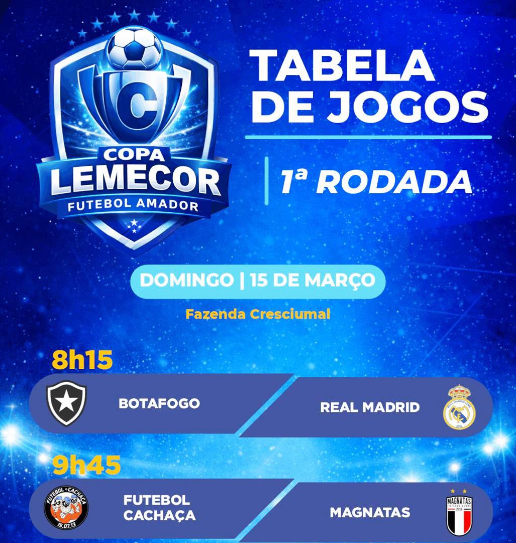 COPA LEMECOR DE FUTEBOL AMADOR COMEÇA DIA 15 DE MARÇO COM 17 EQUIPES NA DISPUTA