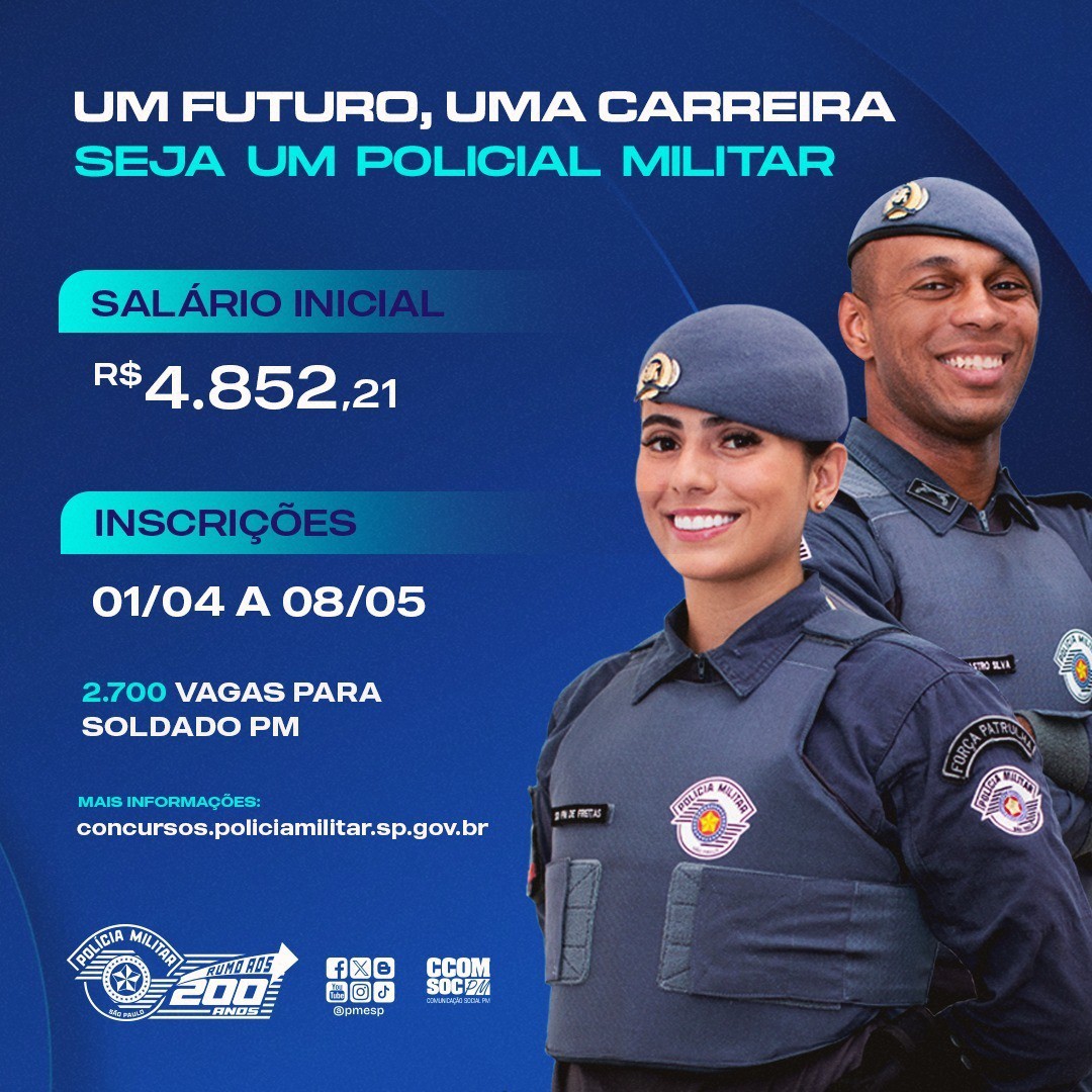 CONCURSO DE SOLDADO PM 2ª CLASSE DA POLÍCIA MILITAR