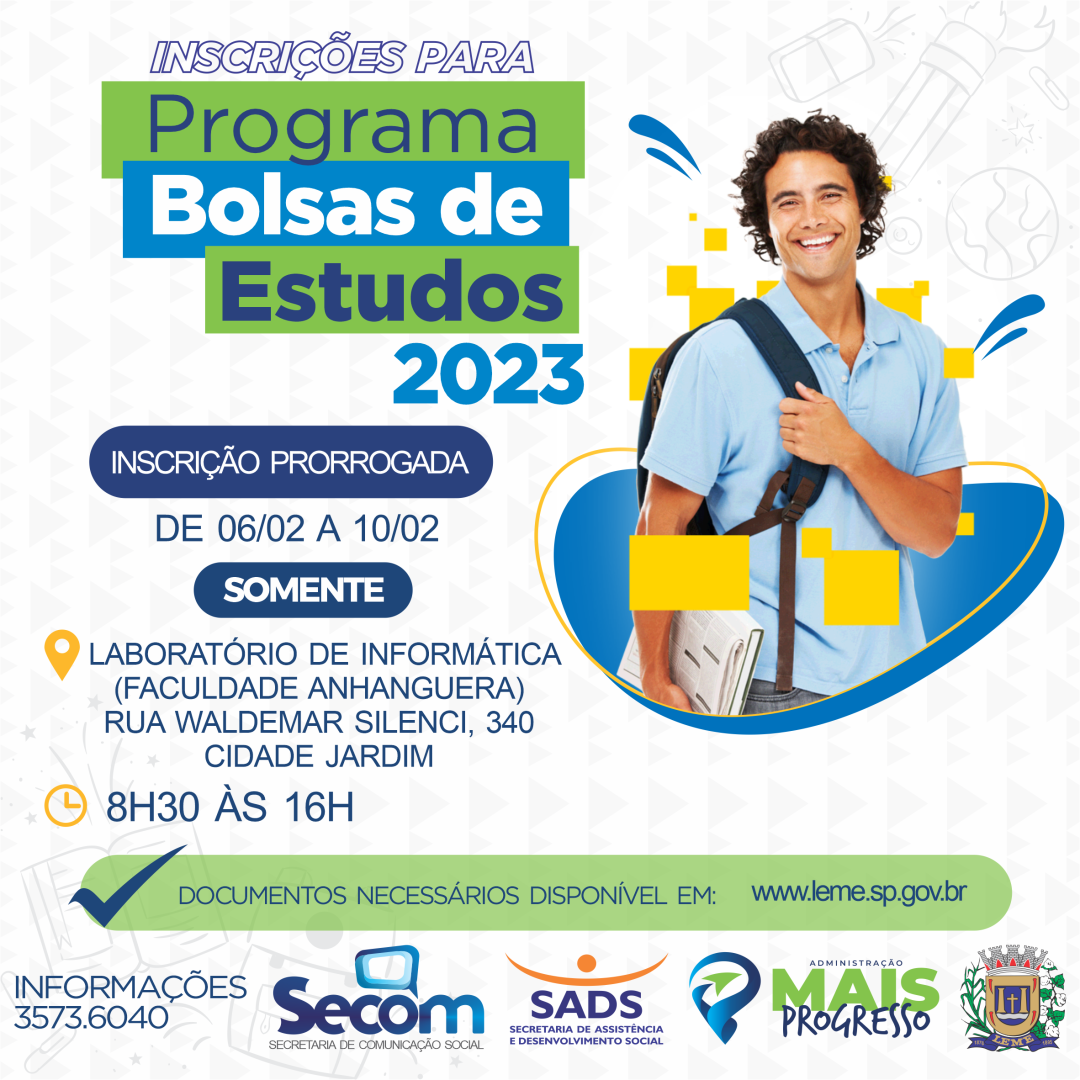 Programa Bolsas de Estudo prorrogado até 10 de fevereiro