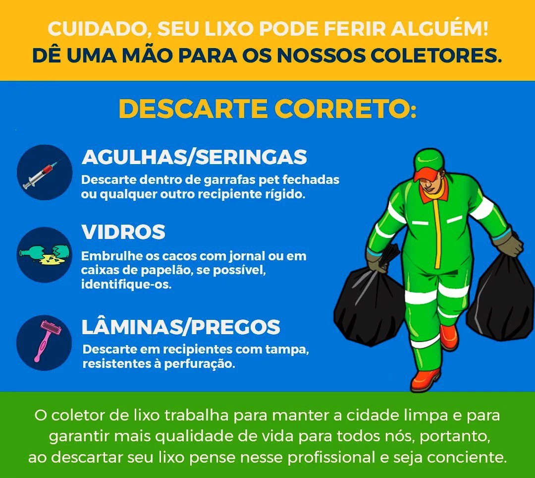 VAMOS FAZER O DESCARTE CORRETO DE MATERIAIS CORTANTES