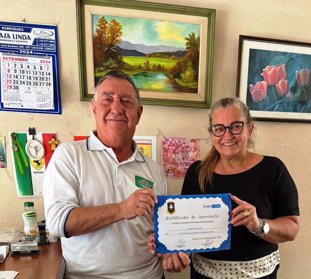 JORNAL TRIBUNA DE LEME RECEBE CERTIFICADO DE APRECIAÇÃO DO CONSEG