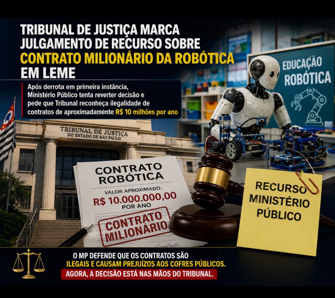 TRIBUNAL DE JUSTIÇA MARCA JULGAMENTO DE RECURSO SOBRE CONTRATO MILIONÁRIO DA ROBÓTICA EM LEME