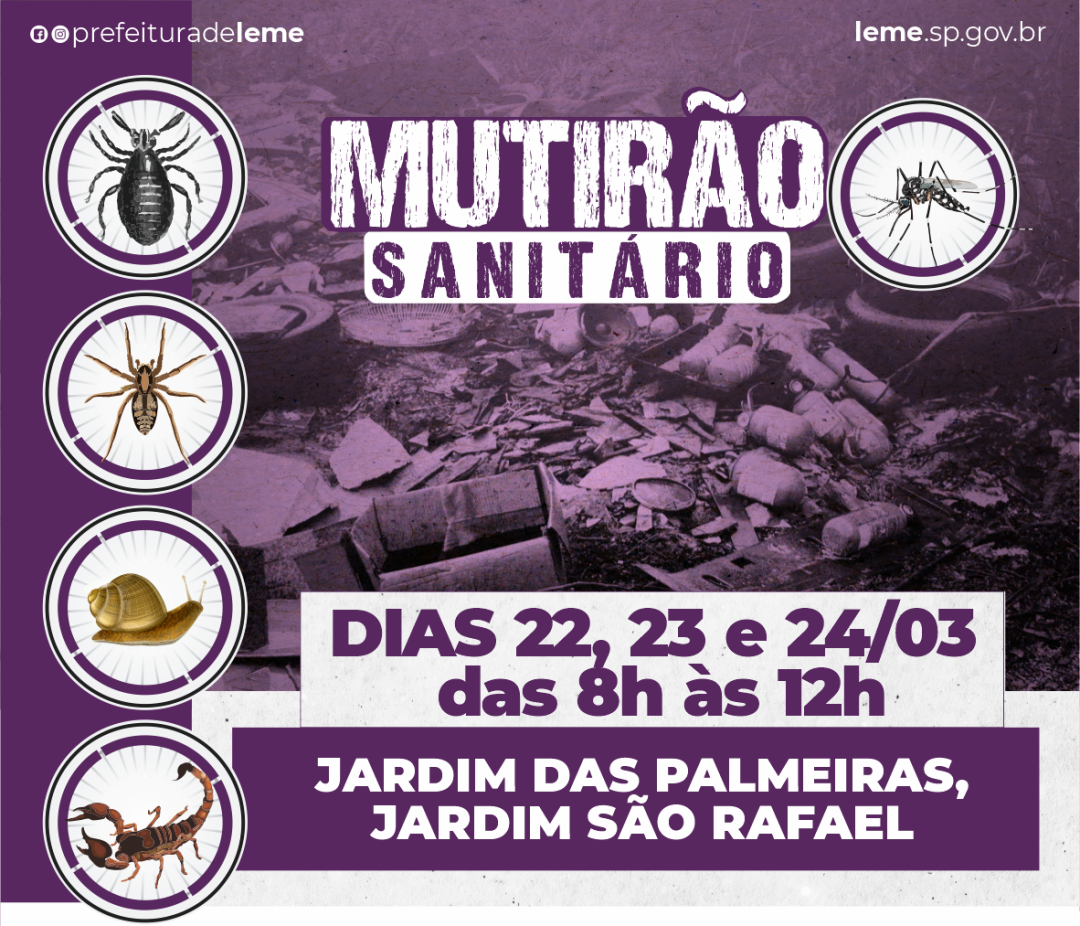 “MUTIRÃO SANITÁRIO” nos dias 22 a 24 de março
