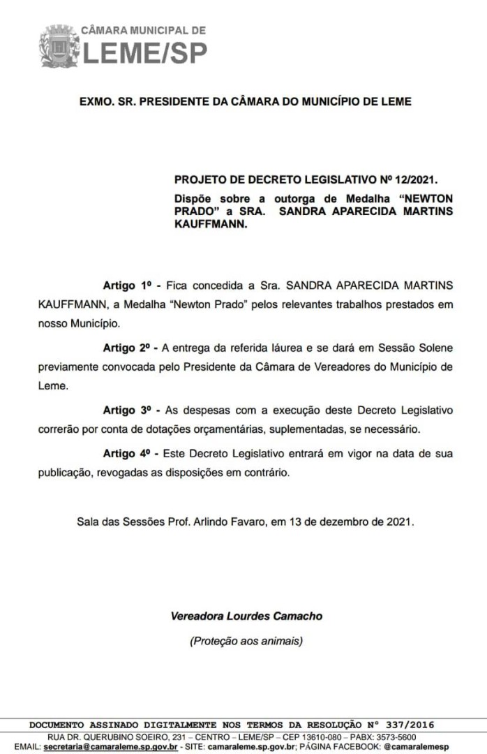 RECEBEREI A HONRARIA DA MEDALHA NEWTON PRADO