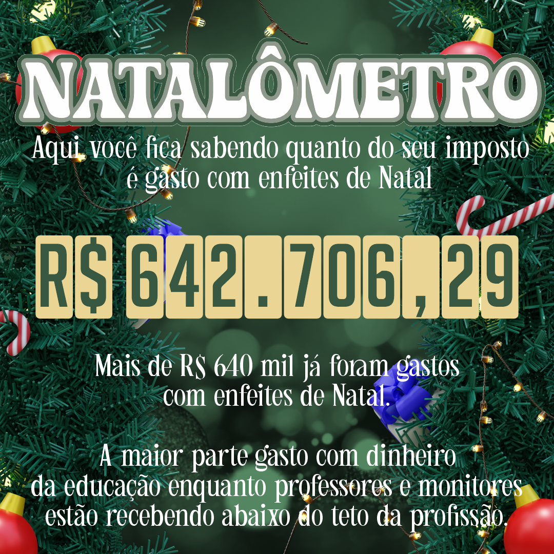 NATALÔMETRO: Acompanhe quanto do seu imposto já foi gasto com enfeites de Natal.