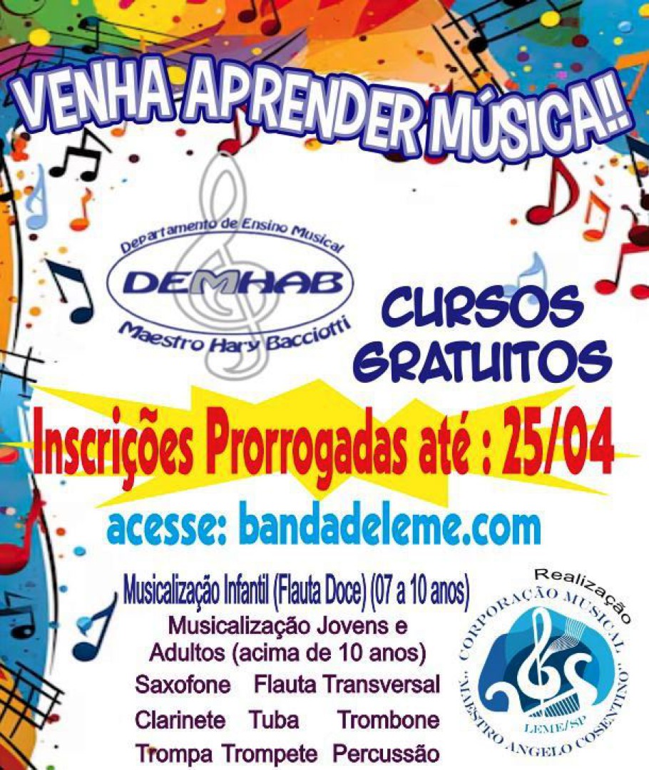 ATENÇÃO: AS INSCRIÇÕES FORAM PRORROGADAS