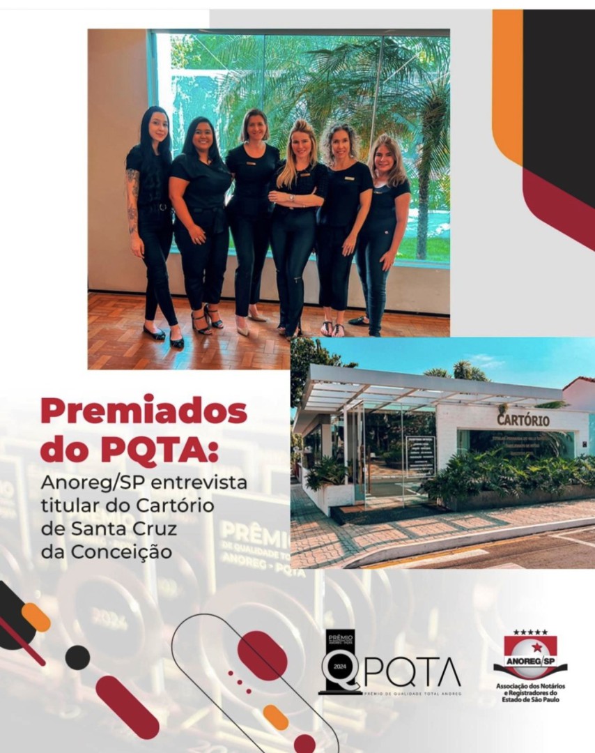 CARTÓRIO DE SANTA CRUZ DA CONCEIÇÃO RECEBE O PRÊMIO DIAMANTE - UM RECONHECIMENTO DE EXCELÊNCIA