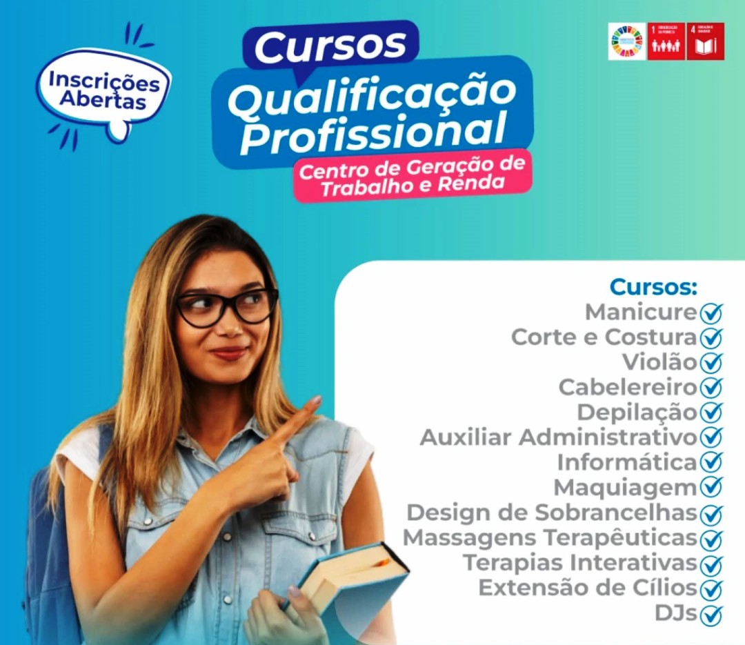 INSCRIÇÕES ABERTAS PARA CURSOS DE QUALIFICAÇÃO PROFISSIONAL