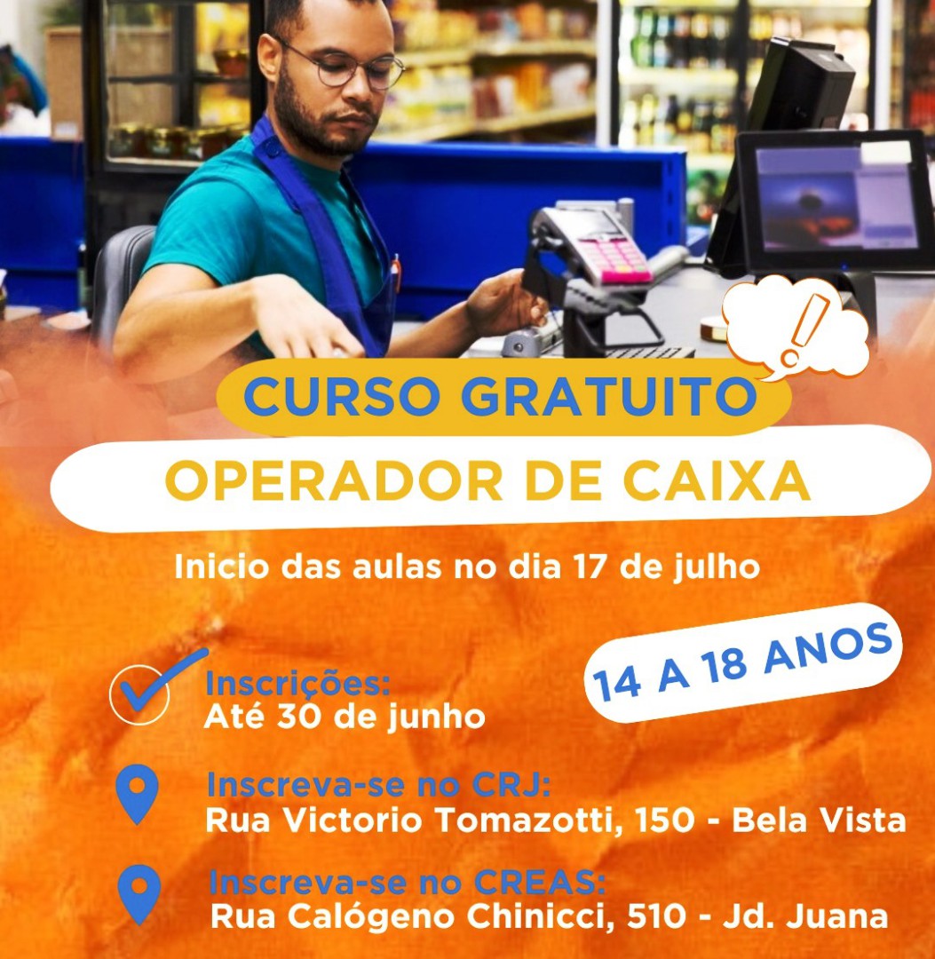 CURSO GRATUITO DE OPERADOR DE CAIXA