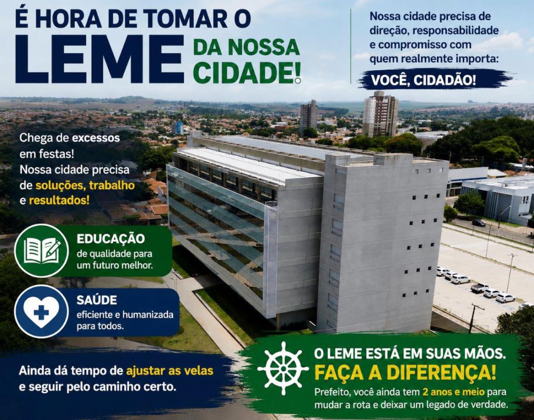 PREFEITO VAMOS AJUSTAR AS VELAS ANTES QUE SEJA TARDE