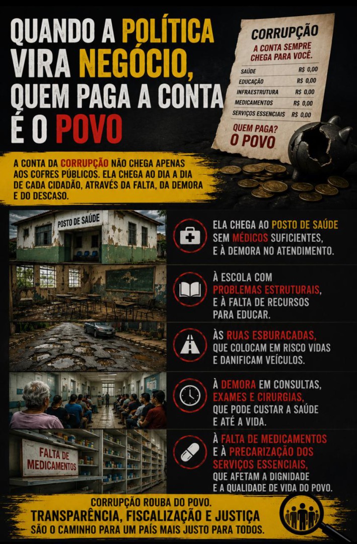 QUANDO A POLÍTICA VIRA NEGÓCIO, QUEM PAGA A CONTA É O POVO