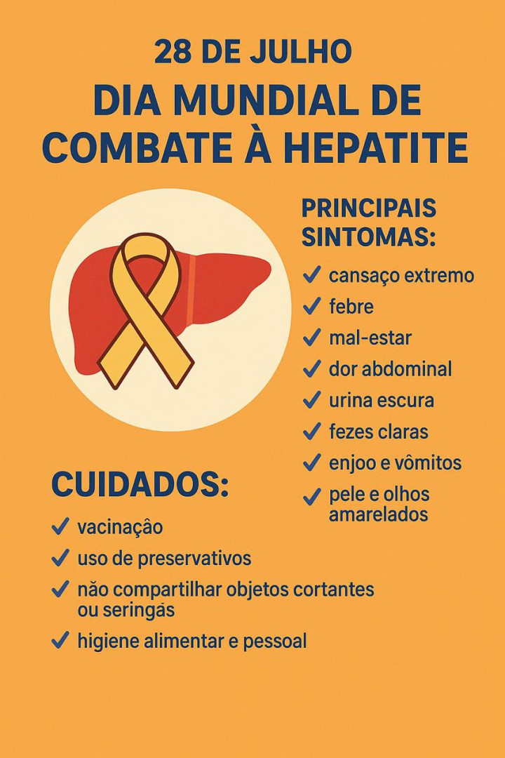 DIA MUNDIAL DE COMBATE À HEPATITE: CONSCIENTIZAÇÃO E PREVENÇÃO SALVAM VIDAS