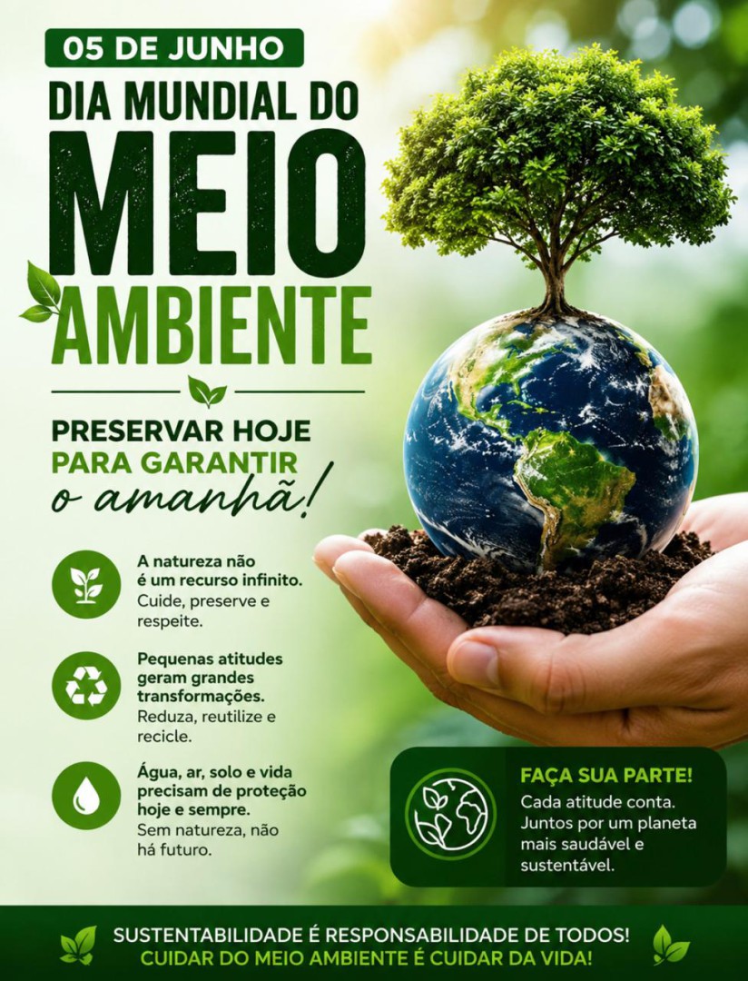 DIA MUNDIAL DO MEIO AMBIENTE - PRESERVAR HOJE PARA GARANTIR O AMANHÃ