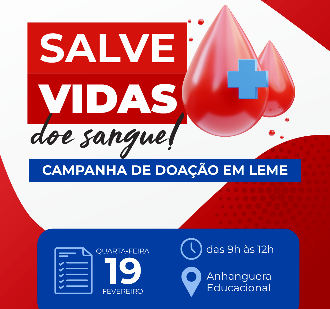 CALENDÁRIO DE DOAÇÃO DE SANGUE 2025 TERÁ INÍCIO NO DIA 19 DE FEVEREIRO