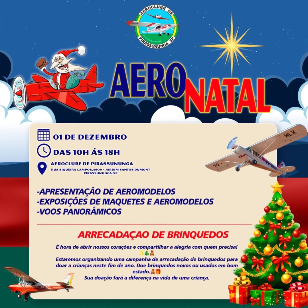 "AERO NATAL 2024” NO AEROCLUBE PIRASSUNUNGA