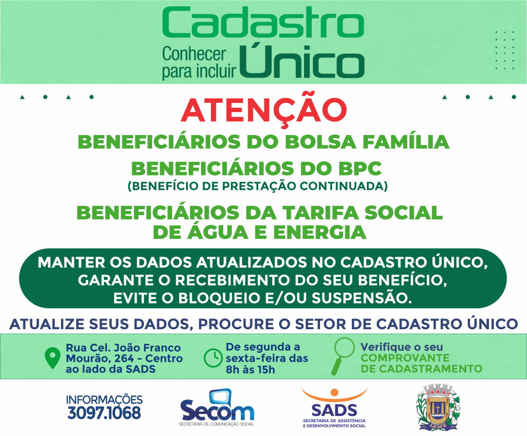 CADASTRO ÚNICO – CONHECER PARA INCLUIR