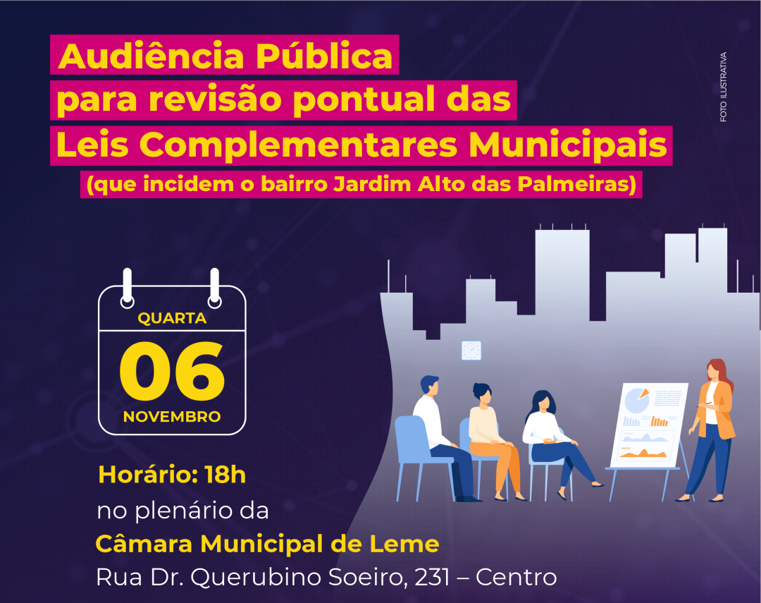 AUDIÊNCIA PÚBLICA NO DIA 06 DE NOVEMBRO
