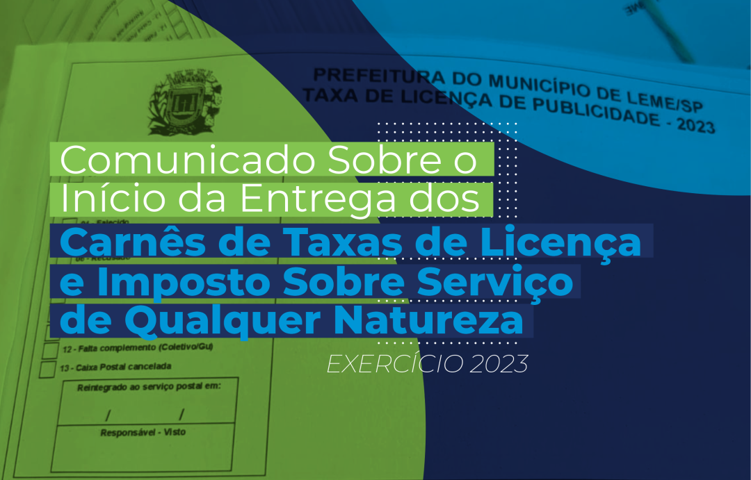Taxas de Licença e Imposto Sobre Serviço de Qualquer Natureza - 2023