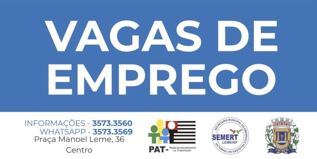 Vagas Ativas do PAT - Posto de Atendimento ao Trabalhador – atualizadas até o dia 08/03/2023