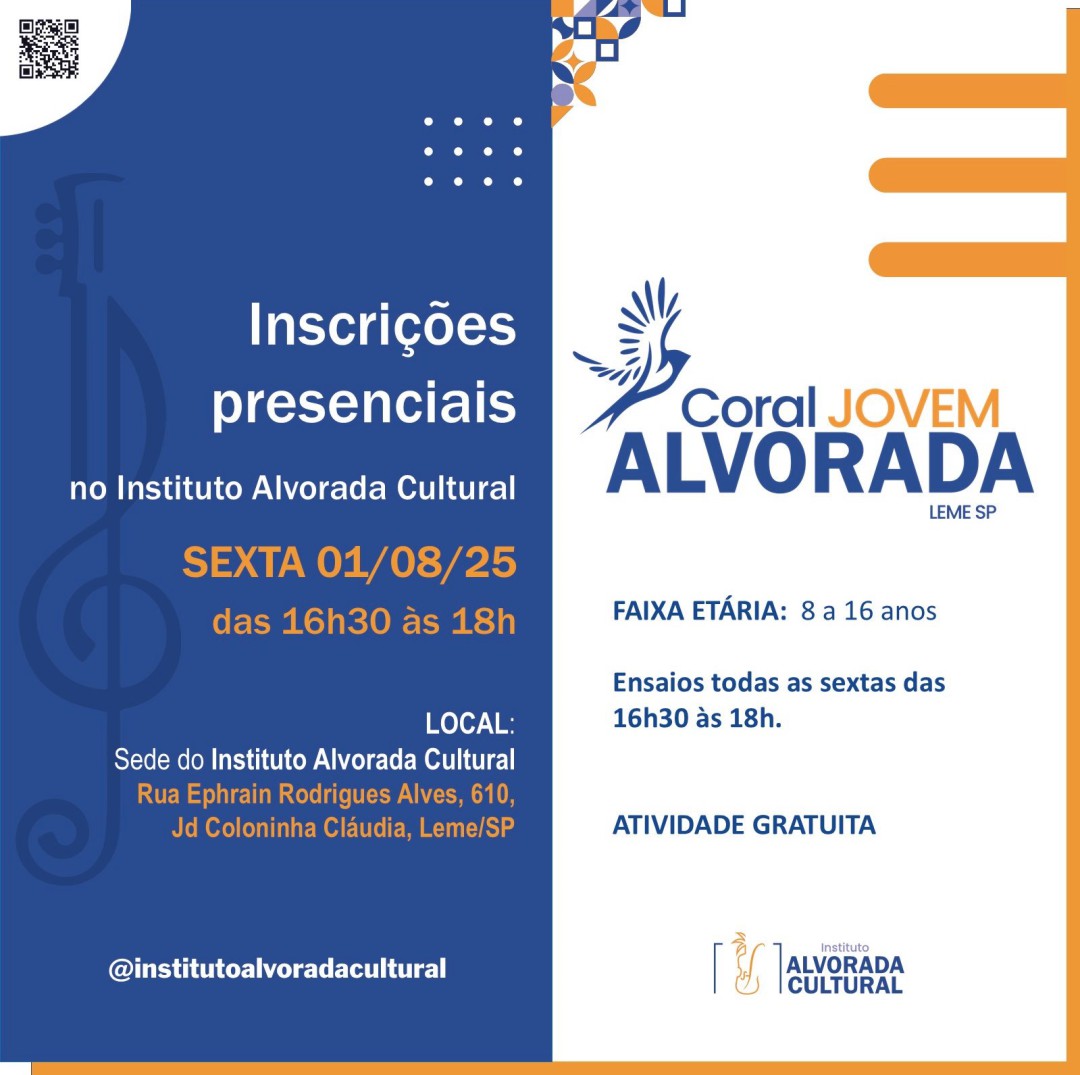 VEM AÍ UMA NOVIDADE DAQUELAS QUE AQUECEM O CORAÇÃO E ENCHEM NOSSA VIDA DE MÚSICA: O CORAL JOVEM ALVORADA