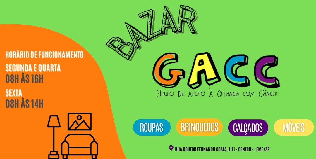 VISITE O BAZAR DO GACC – SOLIDARIEDADE QUE TRANSFORMA VIDAS