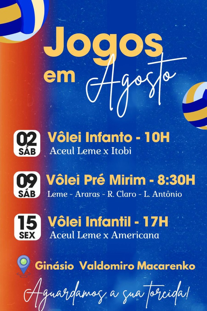 O SEGUNDO SEMESTRE DO VÔLEI ACEUL LEME VAI BOMBAR