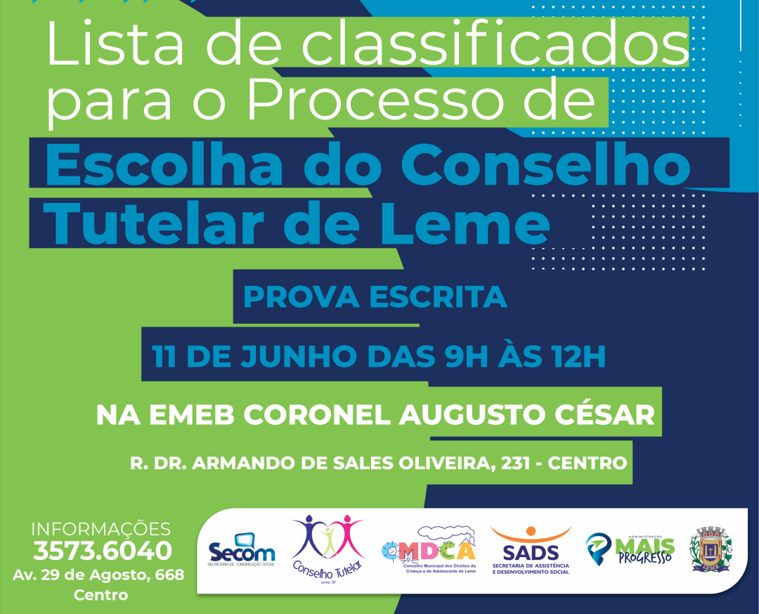 Eleições Conselho Tutelar – Inscrições classificadas