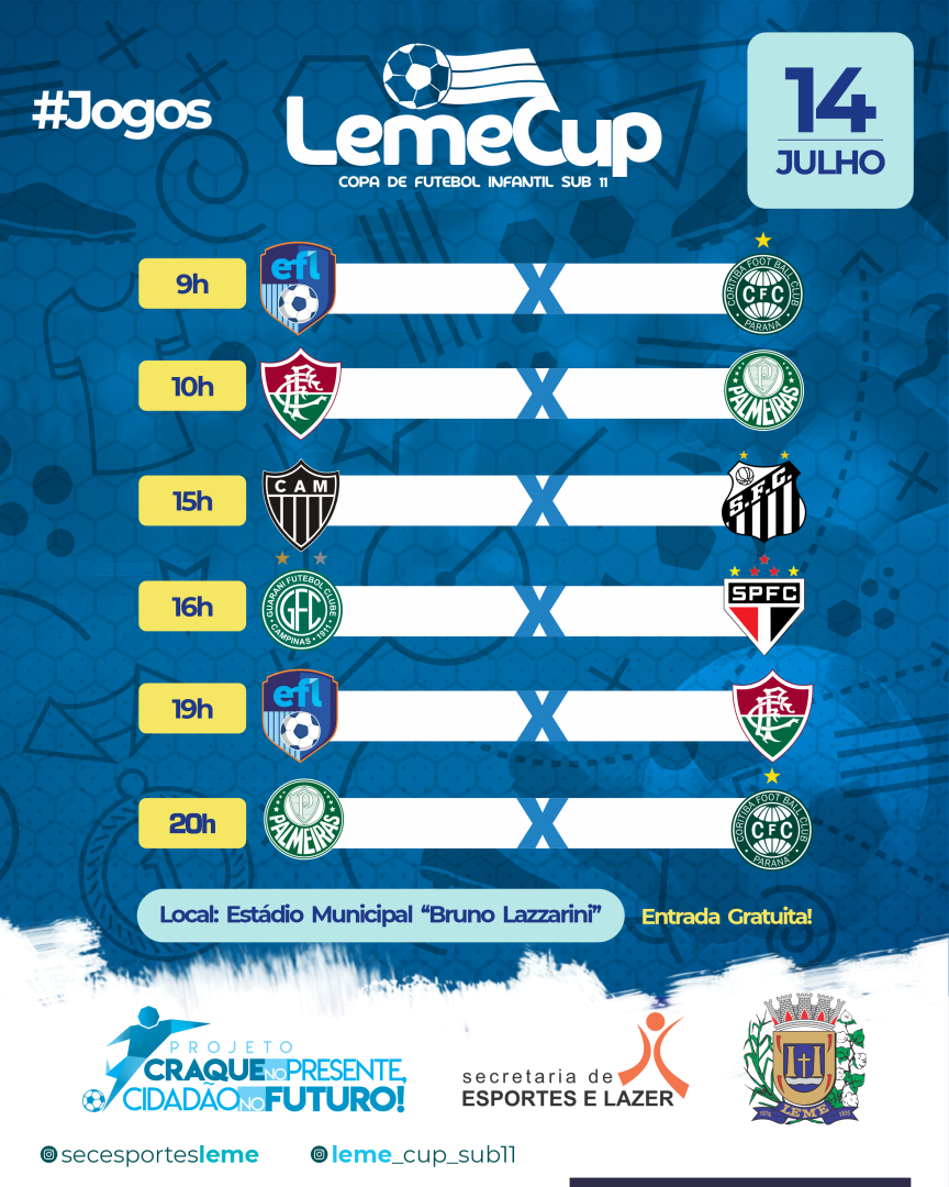Divulgada a Tabela dos Jogos da Primeira Fase da LEME CUP 2022