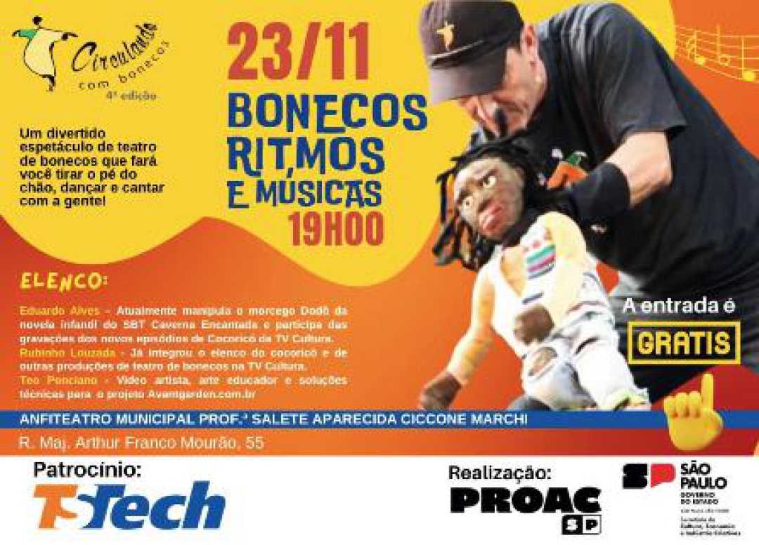 TS TECH E PROAC-ICMS APRESENTAM O PROJETO “CIRCULANDO COM BONECOS” 4ª EDIÇÃO